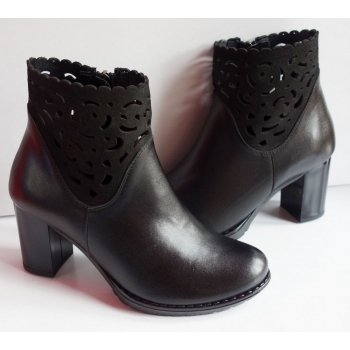 Skórzane botki tęgość G 1/2 obcas 7 cm